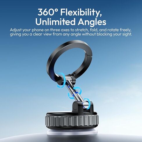 ULANZI MA40 Car Phone Holder for Magsafe, Strongest Suction & Magnetic, 360° Adjustable Car Phone Mount, Phone Holder Stand for Car/Gym/Mirror/Kitchen for iPhone 17 Pro Max 16 15 14 13 12, Black in Kuwait