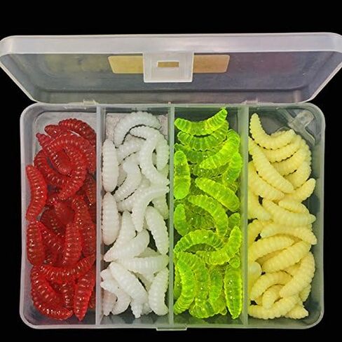 100pcs Fresh Water Fishing Bait, Soft Plastic Worms Lures, Bass Fishing Worms Lures Soft Baits in Kuwait