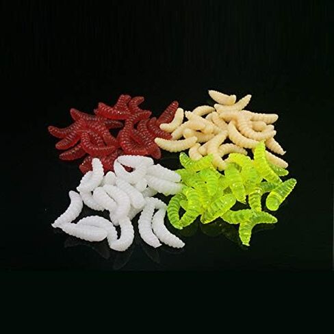 100pcs Fresh Water Fishing Bait, Soft Plastic Worms Lures, Bass Fishing Worms Lures Soft Baits in Kuwait
