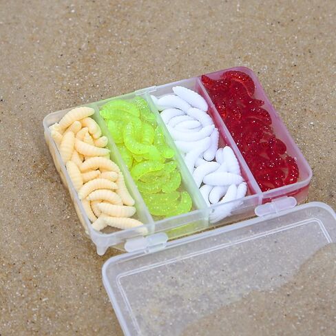 100pcs Fresh Water Fishing Bait, Soft Plastic Worms Lures, Bass Fishing Worms Lures Soft Baits in Kuwait