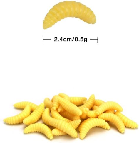 100pcs Fresh Water Fishing Bait, Soft Plastic Worms Lures, Bass Fishing Worms Lures Soft Baits in Kuwait