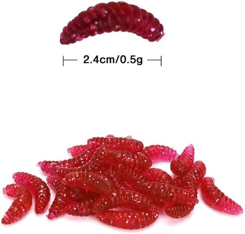 100pcs Fresh Water Fishing Bait, Soft Plastic Worms Lures, Bass Fishing Worms Lures Soft Baits in Kuwait