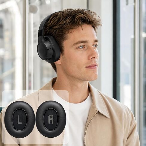 Replacement Ear Pads for JBL Tune 700BT, 710BT, 720BT, 750BTNC, 760NC, 770NC Headphone, Extra Thick Cushions, Ear Cups Cover, Soft Leather＆Memory Foam Headset Earpads-Black in Kuwait