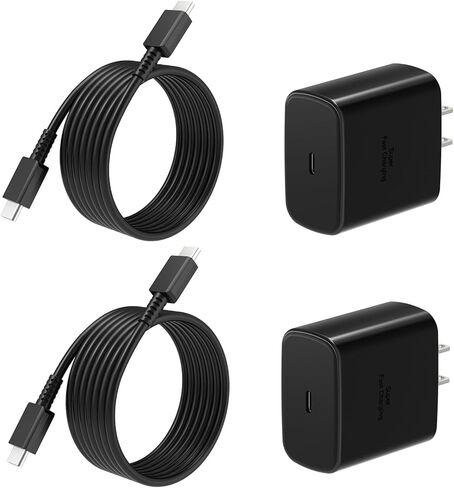 شاحن من النوع C شحن سريع 2 حزمة USB C شاحن سريع للغاية مع كابل هاتف Android 6FT USB-C لهاتف Samsung Galaxy S26 +/Ultra S25 S24 S23 S22 +/Ultra/ S21 S20/Tab S9/iPhone 17/16/15 والمزيد in Kuwait