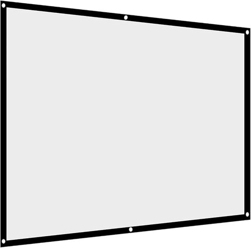 Projection Screen Indoor Outdoor Projector Curtain, 16:9 Thicken Portable White Projector Curtain Screen 40 to 120 inches Polyester Projection Screen Anti Crease (100in) in Kuwait