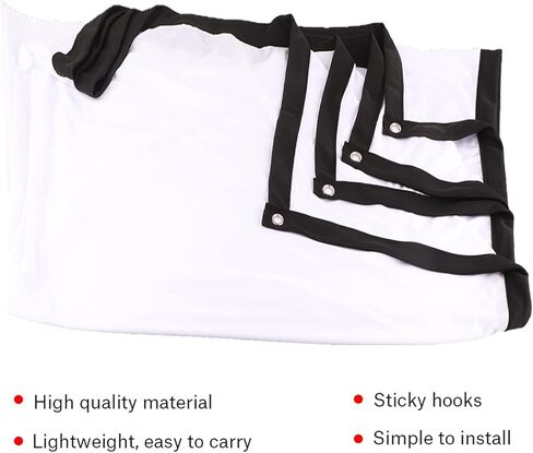 Projection Screen Indoor Outdoor Projector Curtain, 16:9 Thicken Portable White Projector Curtain Screen 40 to 120 inches Polyester Projection Screen Anti Crease (100in) in Kuwait