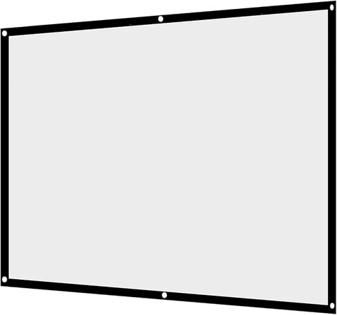 Projection Screen Indoor Outdoor Projector Curtain, 16:9 Thicken Portable White Projector Curtain Screen 40 to 120 inches Polyester Projection Screen Anti Crease (100in) in Kuwait