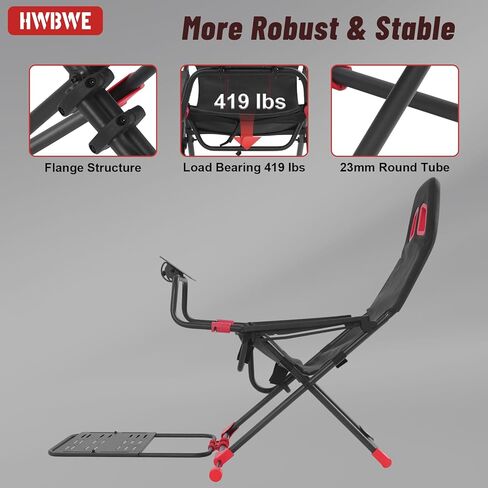 HWBWE Racing Simulator Cockpit Foldable, Adjustable Sim Racing Cockpit Seat, Racing Simulator Cockpit for Logitech G Series, T128, T248, T300RS in Kuwait