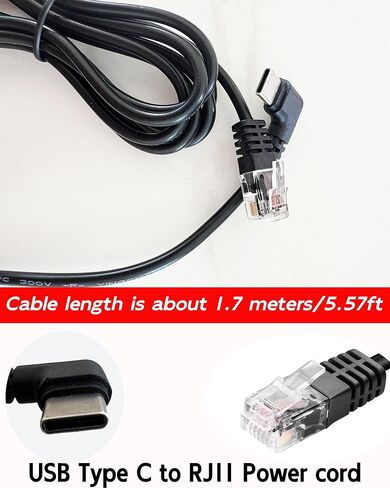 سلك طاقة RJ11 إلى USB C بطول 5.57 قدم متوافق مع كاشفات الرادار المرافقة، بديل لسلك الطاقة Escort Max360 لـ MAX360، MAX360c، iX، iXc، 9500ix، MAX II، MAX3، MAX4، MAX360c MKII، Redline 360c in Kuwait