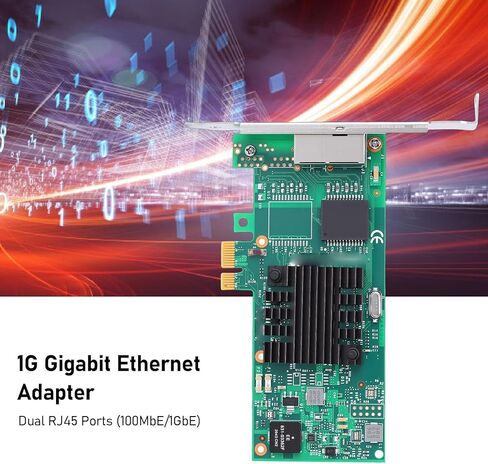 بطاقة شبكة جيجابت، محول إيثرنت PCI Express 2.0 X1 مزدوج منافذ RJ45، مع شريحة تحكم T2 ومشتت حراري، لنظام سطح المكتب الخادم in Kuwait