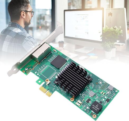 بطاقة شبكة جيجابت، محول إيثرنت PCI Express 2.0 X1 مزدوج منافذ RJ45، مع شريحة تحكم T2 ومشتت حراري، لنظام سطح المكتب الخادم in Kuwait