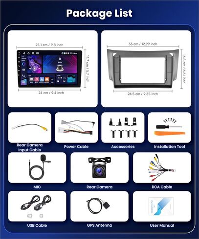 ستيريو سيارة 4G 64G لراديو Nissan Sentra 2013-2017، شاشة لمس 10.1 بوصة 1280x720 IPS 36EQ DSP Wireless Carplay Android Auto Bluetooth 5.0 Android 15 GPS FM/RDS WiFi AHD كاميرا احتياطية in Kuwait