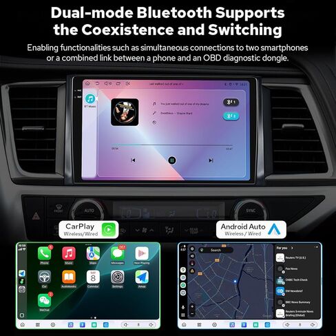 JOYING Car Radio for Toyota Highlander 2014-2019, Android 13 Car Stereo, 10.4 Inch 2K QLED Touch Screen 12GB+256GB with CarPlay & Android Auto, Mirror Link, SWC, AM/FM, GPS, Bluetooth(JY-TT155N12) in Kuwait
