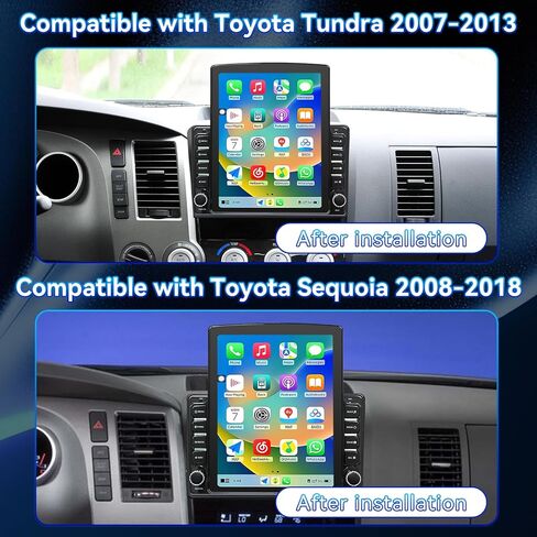 9.7 بوصة Android 14 راديو السيارة متوافق مع Toyota Tundra 2007-2013 Sequoia 2008-2018 شاشة تعمل باللمس مع CarPlay اللاسلكي وAndroid Auto FM ترقية راديو FM بلوتوث GPS للملاحة الاحتياطية in Kuwait