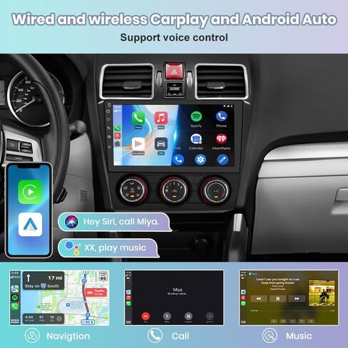 راديو Android لـ Crosstrek/XV، Forester، Impreza/Wax، Legacy، مع شاشة لمس 9 بوصة، 2 جيجابايت + 64 جيجابايت، دعم Carplay، Android Auto، SWC، WiFi، بلوتوث، راديو FM AM، مع كاميرا خلفية in Kuwait