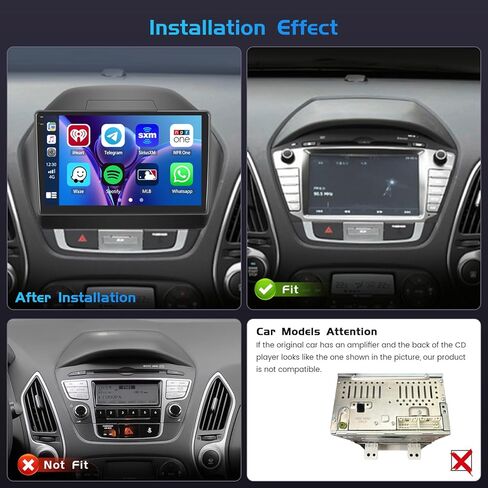 Inefala 4G 128G لسيارة Hyundai Tucson IX35 2010-2015 راديو CarPlay 10.1 بوصة شاشة لمس Incell ستيريو للسيارة Android 15 Android Auto Bluetooth 5.0 GPS WiFi 15UI كاميرا احتياطية in Kuwait