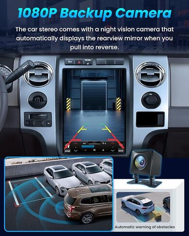[8Core 4G+64G] راديو سيارة Ford F150 2009-2012: شاشة لمس عالية الدقة 12.1 بوصة ستيريو مع Carplay لاسلكي Android Auto 5G WiFi GPS Bluetooth FM AM 48EQ RDS SWC، كاميرا احتياطية (تدعم ترقية OTA) in Kuwait