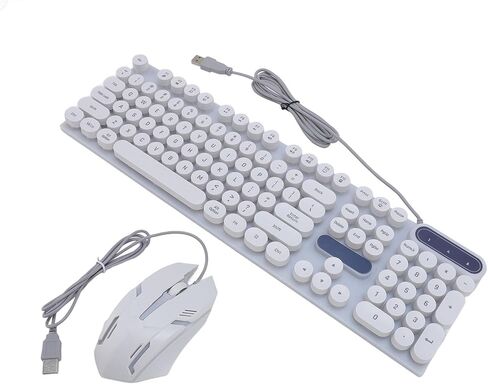 USB Wired Keyboard and Mouse Combo, Ergonomic Backlit Keyboard with 1600DPI Mouse for 7 8 10 OS X 10 2 Above Systems (D500 Set) in Kuwait