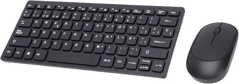 Zunate Spanish Wireless Keyboard, 78 Keys Ergonomic Keyboard and Mouse Combo with 2.4GHz Connection for PC Laptop, Anti Splashing Design and Fade Proof Keys in Kuwait