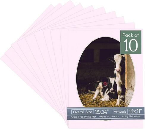 CountryArtHouse Metallic Gold Acid Free 18x24 Oval Picture Frame Mat with White Core Bevel Cut for 15x21 Pictures - Fits 18x24 Frame - Pack of 1 Matboard in Saudi Arabia