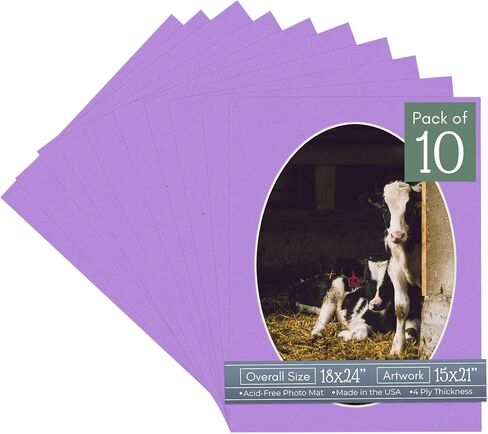 CountryArtHouse Metallic Gold Acid Free 18x24 Oval Picture Frame Mat with White Core Bevel Cut for 15x21 Pictures - Fits 18x24 Frame - Pack of 1 Matboard in Saudi Arabia