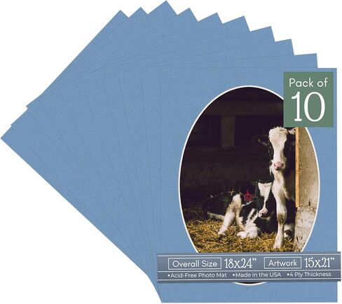 CountryArtHouse Metallic Gold Acid Free 18x24 Oval Picture Frame Mat with White Core Bevel Cut for 15x21 Pictures - Fits 18x24 Frame - Pack of 1 Matboard in Saudi Arabia