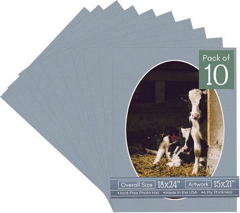 CountryArtHouse Metallic Gold Acid Free 18x24 Oval Picture Frame Mat with White Core Bevel Cut for 15x21 Pictures - Fits 18x24 Frame - Pack of 1 Matboard in Saudi Arabia