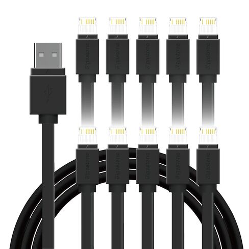جيجاستون 【10 عبوات】 كابل شحن لأجهزة Apple Lightning، شحن سريع 3 أقدام 12 وات، متوافق مع iPhone وiPad، الشحن فقط، مزامنة البيانات غير مدعومة، أسود in Kuwait