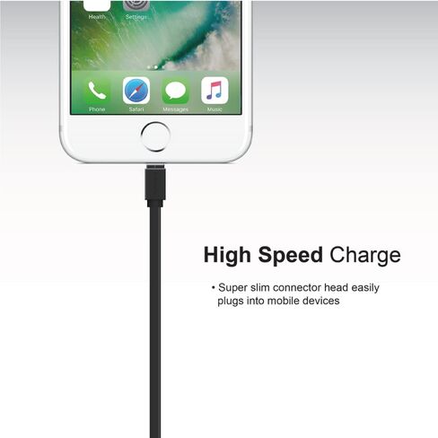 جيجاستون 【10 عبوات】 كابل شحن لأجهزة Apple Lightning، شحن سريع 3 أقدام 12 وات، متوافق مع iPhone وiPad، الشحن فقط، مزامنة البيانات غير مدعومة، أسود in Kuwait