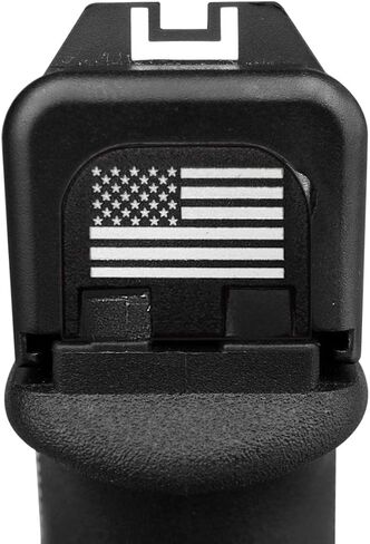 لوحة خلفية منزلق بديلة من الألومنيوم يدوية رائعة لـ Glock، تناسب معظم الموديلات Gen 1-5، باستثناء G20، G42، G43، G43X أو G48، تصميمات العلم الأمريكي الأمريكي in Kuwait