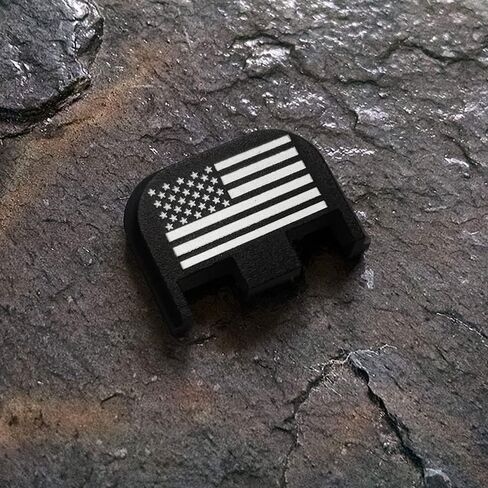 لوحة خلفية منزلق بديلة من الألومنيوم يدوية رائعة لـ Glock، تناسب معظم الموديلات Gen 1-5، باستثناء G20، G42، G43، G43X أو G48، تصميمات العلم الأمريكي الأمريكي in Kuwait