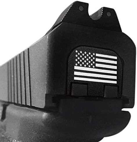 لوحة خلفية منزلق بديلة من الألومنيوم يدوية رائعة لـ Glock، تناسب معظم الموديلات Gen 1-5، باستثناء G20، G42، G43، G43X أو G48، تصميمات العلم الأمريكي الأمريكي in Kuwait