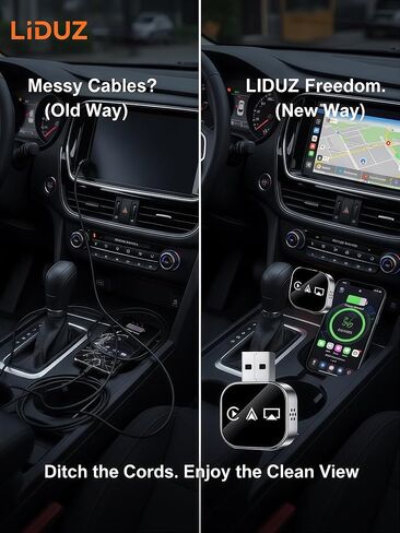 2026 Upgraded 3-in-1 Wireless CarPlay Adapter for iPhone & Android Auto, 5.8G WiFi No-Lag Dongle, Wired to Wireless Converter with Mirror Link 4K Streaming, Fits 98% Cars (USB-A/C) in Kuwait