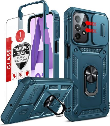LeYi Compatible for Samsung A23 Phone Case: Samsung Galaxy A23 5G Phone Case with [Screen Protector], Slide Camera Cover & Kickstand, Military-Grade Protection Funda para Galaxy A23 Phone, Black in Kuwait