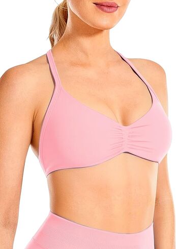 Impact Strappy Sports Bras for Women Workout Padded Wireless Halter Gym Yoga Womens Sports Bras with Removable Cups in Kuwait