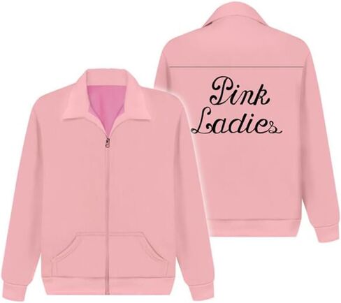 Pink Costume Ladies Rise of Womens Grease Costume Jacket Alphabet Printed Sweatshirt Streetwear Halloween Dress Up in Saudi Arabia