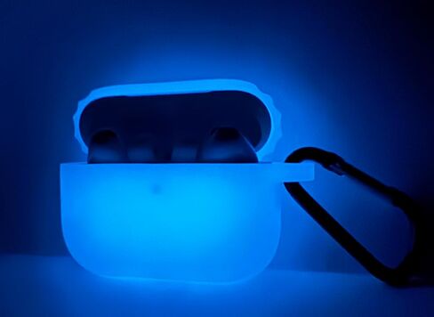 Silicone Shockproof Cover Case for Airpods Pro 3 Generation (2025) - (Glow in Dark Blue) in Kuwait