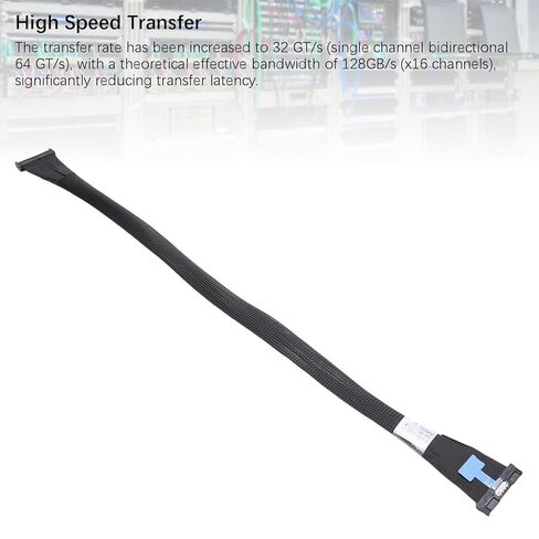 كابل MCIO 16X إلى MCIO 16X، كابل توصيل بيانات خادم PCIe 5.0 عالي السرعة بطول 50 سم مع علامة تبويب سحب، لمركز بيانات تخزين NVMe لتسريع وحدة معالجة الرسومات in Kuwait