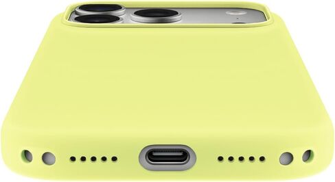حافظة سيليكون متوافقة مع هاتف ابل ايفون 17 برو ماكس، حافظة سيليكون مع نظام Magsafe والتحكم في الكاميرا، مع نقطتي اتصال، غطاء حماية مغناطيسي نحيف ناعم الملمس (أصفر نيون) in Kuwait