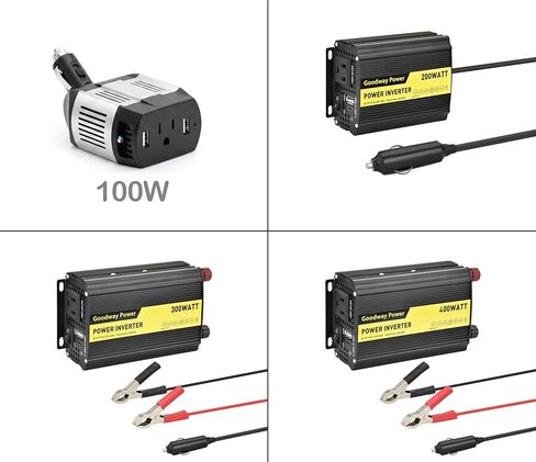 محول طاقة موجة جيبية مدمج وخفيف الوزن معدل DC12V إلى AC110-120V 60 هرتز مع طاقة الإخراج المقدرة 100 واط، 200 واط، 300 واط، 400 واط للاختيار ((400، واط) in Kuwait