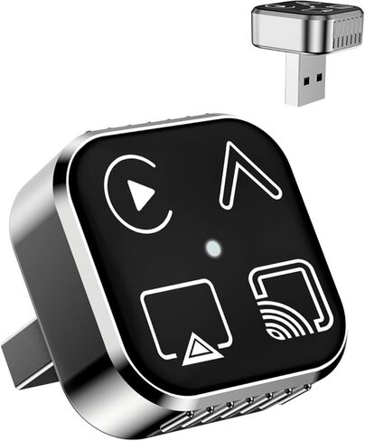2026 4 في 1 محول تلقائي صغير CarPlay Android Auto، يدعم AirPlay MirrorLink، تحويل سلكي إلى لاسلكي، توصيل تلقائي للتنقل اليومي، التوصيل والتشغيل دونجل (رمادي معدني) in Kuwait