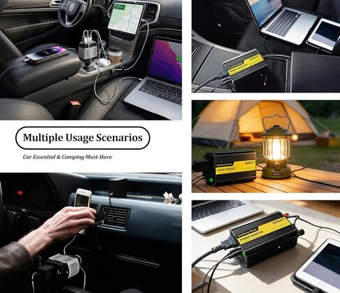 محول طاقة موجة جيبية مدمج وخفيف الوزن معدل DC12V إلى AC110-120V 60 هرتز مع طاقة الإخراج المقدرة 100 واط، 200 واط، 300 واط، 400 واط للاختيار ((400، واط) in Kuwait