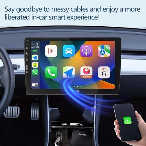 محول CarPlay لاسلكي 2 في 1 ومحول Android Auto - ترقية Car Play Mini السلكي إلى محول لاسلكي | التوصيل والتشغيل، اتصال مستقر بدون تأخير لأجهزة iPhone وAndroid، برتقالي in Kuwait