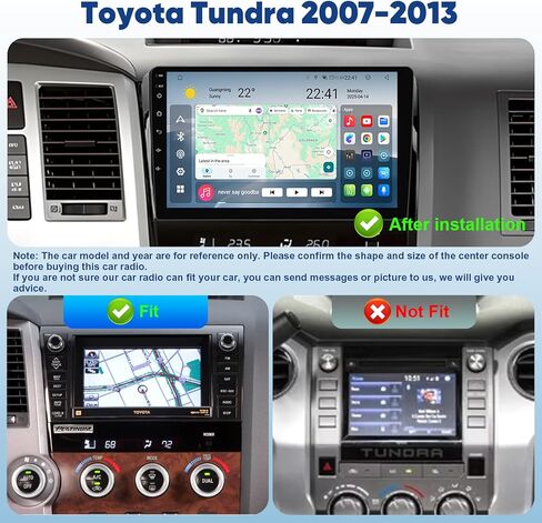 راديو سيارة 8 Core 6+64G لسيارة Toyota Tundra 2007-2013 مع CarPlay اللاسلكي وAndroid Auto، شاشة لمس OLED 10.1 بوصة Android 14 Toyota Tundra Radio Stereo، SWC/AM/FM/RDS، كاميرا 1080P in Kuwait