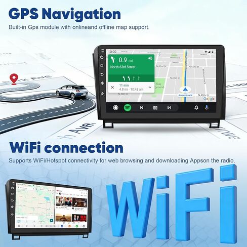 راديو سيارة 8 Core 6+64G لسيارة Toyota Tundra 2007-2013 مع CarPlay اللاسلكي وAndroid Auto، شاشة لمس OLED 10.1 بوصة Android 14 Toyota Tundra Radio Stereo، SWC/AM/FM/RDS، كاميرا 1080P in Kuwait