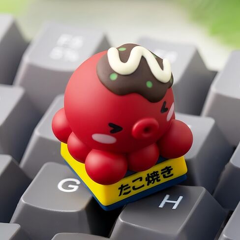 Artisan Keycaps Cute Takoyaki Shaped Kawaii keycaps Resin Handmade Single Replace Key for ESC Key Mechanical Keyboard in Kuwait