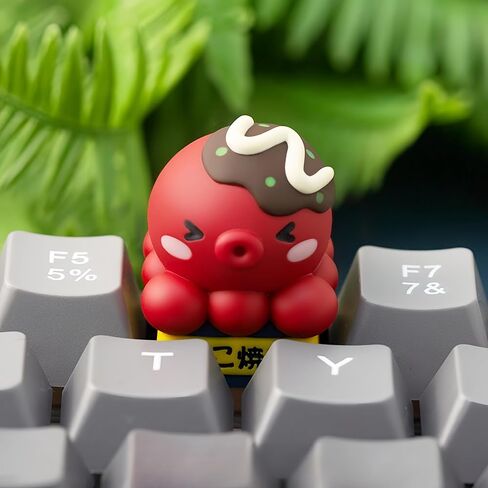 Artisan Keycaps Cute Takoyaki Shaped Kawaii keycaps Resin Handmade Single Replace Key for ESC Key Mechanical Keyboard in Kuwait