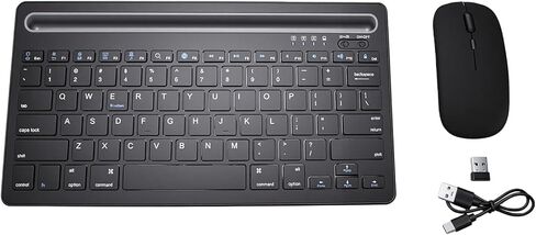 Yoidesu Dual Mode Wireless Keyboard, Bluetooth 5.0 2.4G Rechargeable Keyboard Mouse Combo with Scissor Switch Keys, for PC Laptop Tablet Phone in Kuwait