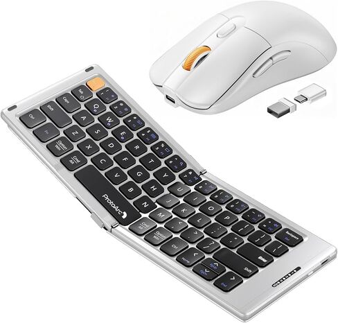 ProtoArc EM15 Bluetooth Wireless Mouse ＆ XK04 Portable Bluetooth Keyboard with PU Leather Cover in Kuwait