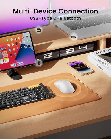 ProtoArc EM15 Bluetooth Wireless Mouse ＆ XK04 Portable Bluetooth Keyboard with PU Leather Cover in Kuwait